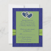 Royal Blue Pleats and Chartreuse RSVP Card (Back)