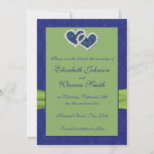 Royal Blue Pleats and Chartreuse Save the Date (Back)