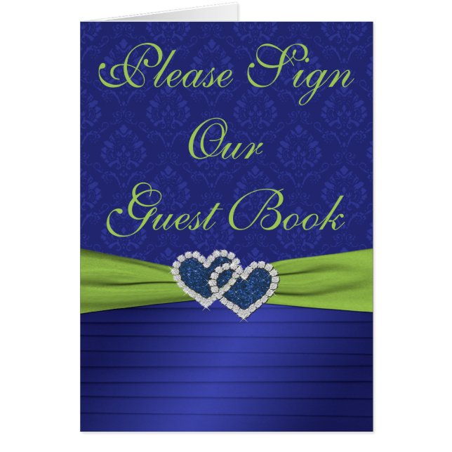 Royal Blue Pleats and Chartreuse Table Card (Front)