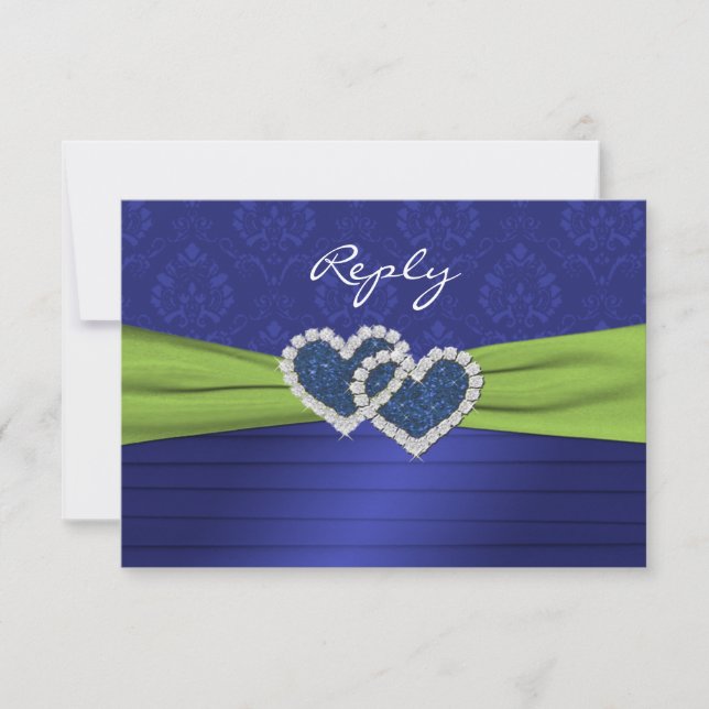 Royal Blue Pleats and Lime Reply Card - small (Front)