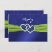 Royal Blue Pleats and Lime Reply Card - small (Front/Back)