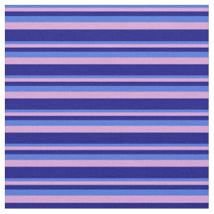 Royal Blue, Plum, and Blue Colored Lines Fabric