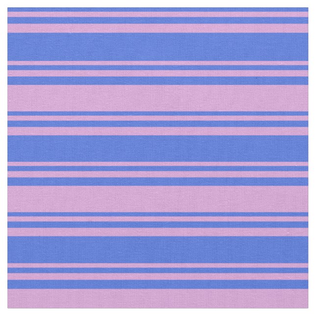 Royal Blue & Plum Colored Pattern Fabric (Close Up)