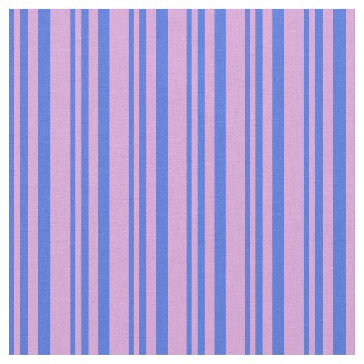 Royal Blue & Plum Pattern of Stripes Fabric
