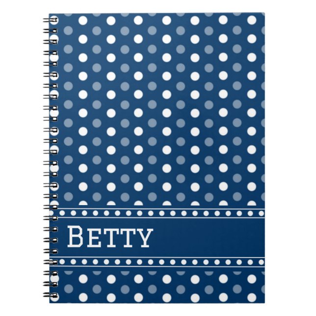 Royal Blue Polka Dot Notebook (Front)
