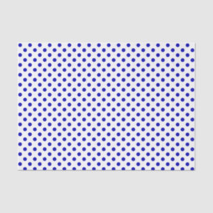 Royal Blue Polka Dot on White Tissue Paper