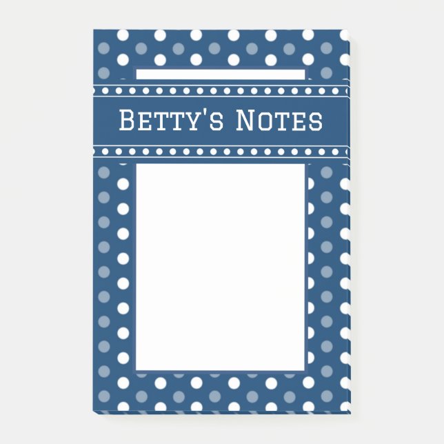 Royal Blue Polka Dot Post-it Notes (Front)