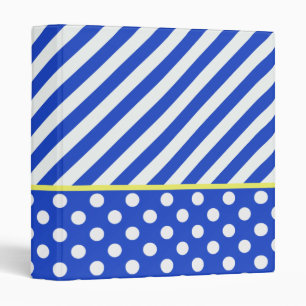 Royal Blue Polka Dots and Stripes by ShirleyTaylor Binder