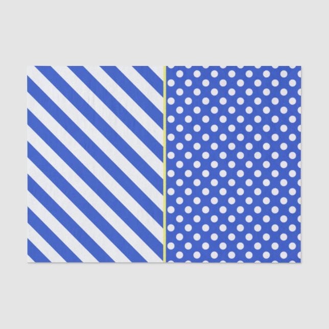 Royal Blue Polka Dots and Stripes by ShirleyTaylor Tissue Paper (Front)
