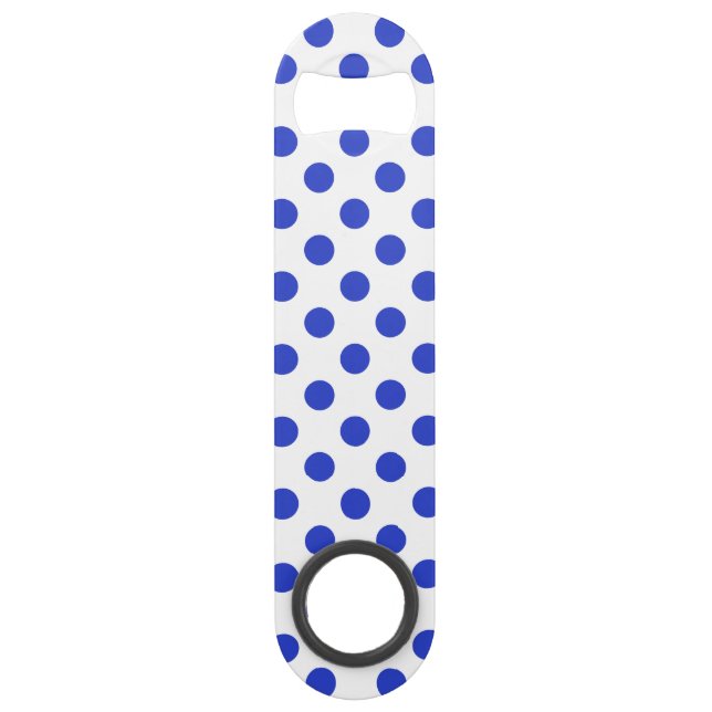 Royal blue polka dots bar key (Front)