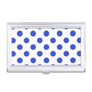 Royal blue polka dots business card case