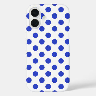 Royal blue polka dots  iPhone 16 case