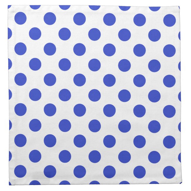 Royal blue polka dots cloth napkin (Front)