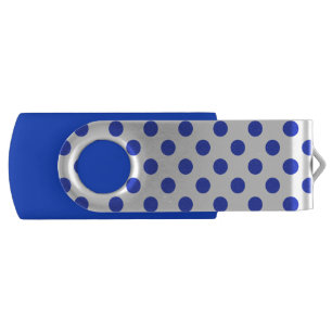 Royal blue polka dots flash drive