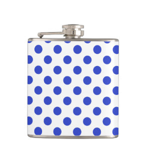 Royal blue polka dots flask
