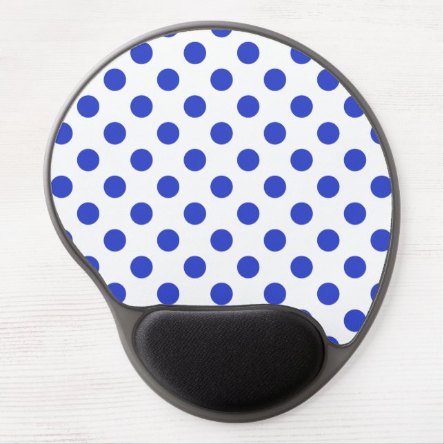Royal blue polka dots gel mouse pad (Front)