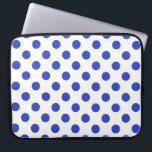 Royal blue polka dots laptop sleeve<br><div class="desc">Royal blue polka dots on white background</div>