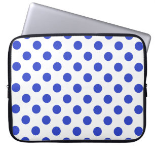 Royal blue polka dots laptop sleeve