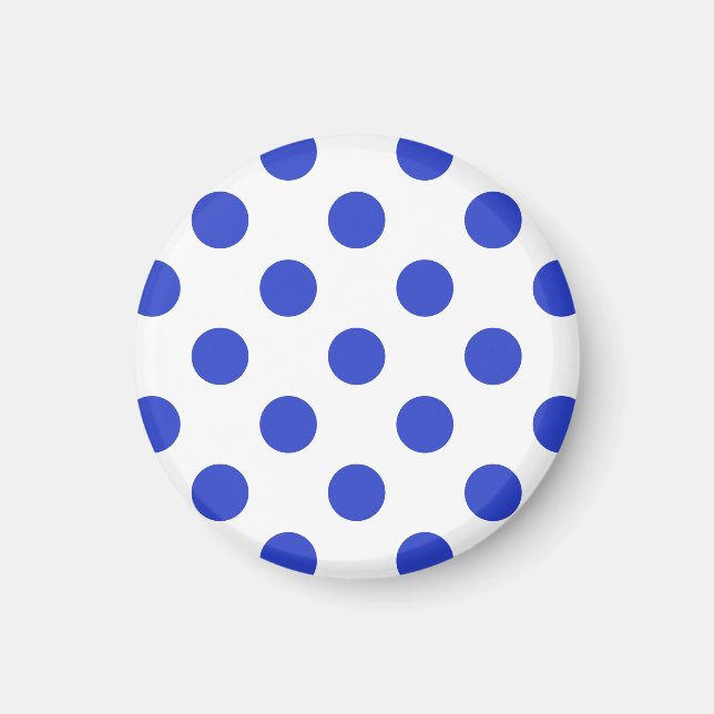 Royal blue polka dots magnet (Front)