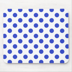 Royal blue polka dots mouse pad