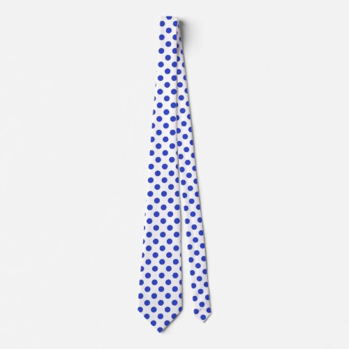 Royal blue polka dots neck tie