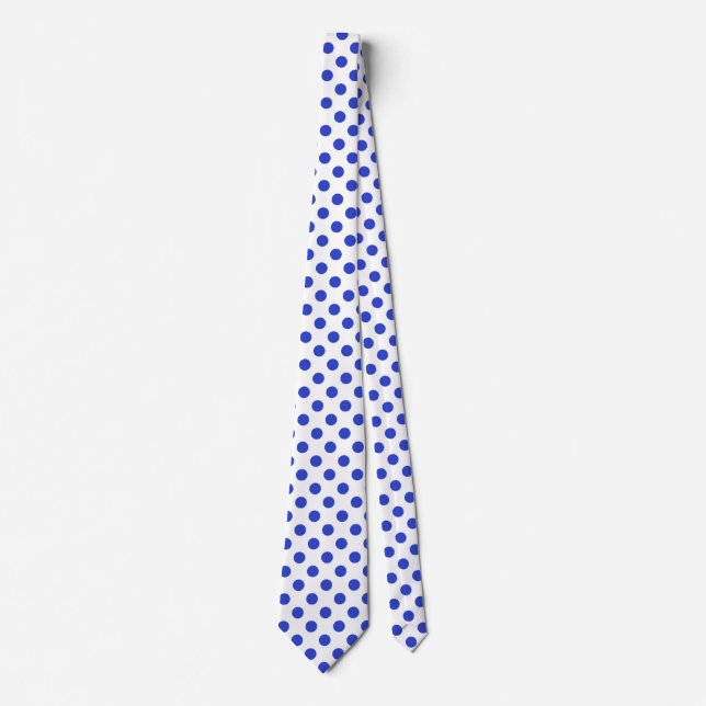 Royal blue polka dots neck tie (Front)