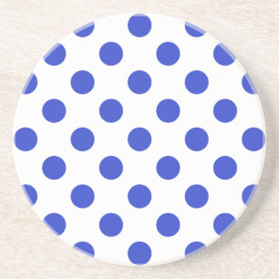 Royal blue polka dots sandstone coaster