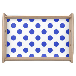Royal blue polka dots serving tray