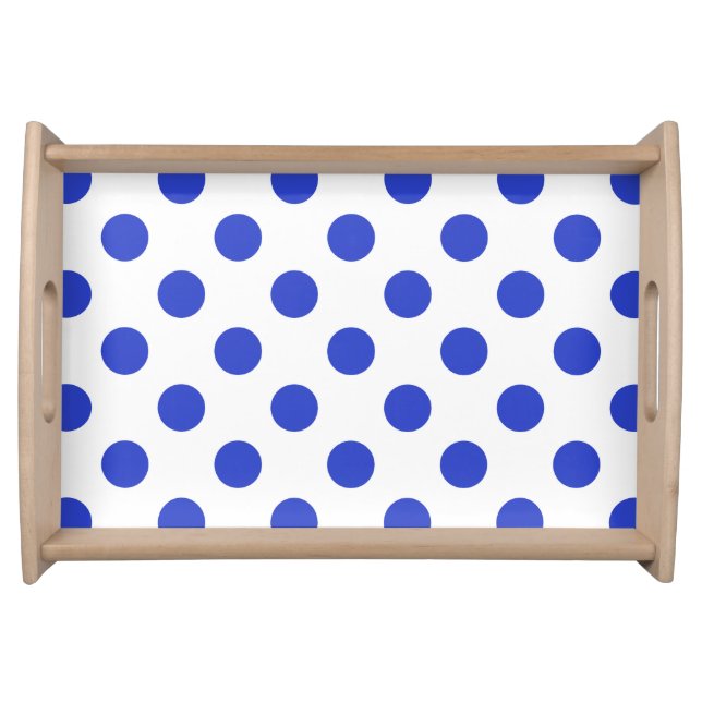 Royal blue polka dots serving tray (Front)