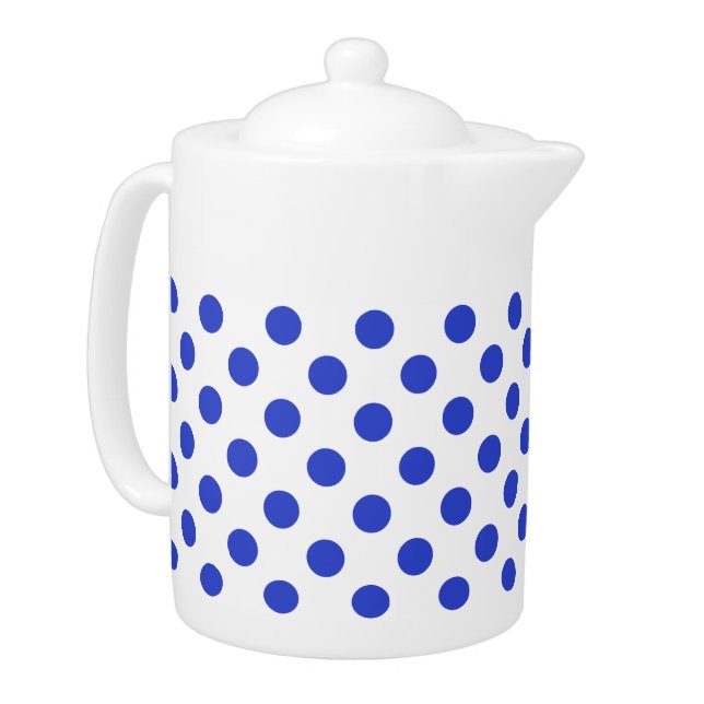 Royal blue polka dots teapot (Left)