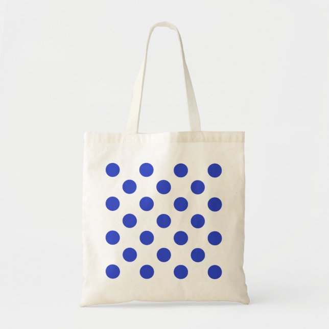 Royal blue polka dots tote bag (Front)