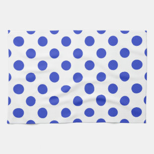Royal blue polka dots towel