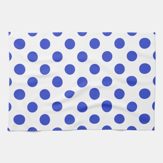 Royal blue polka dots towel (Horizontal)