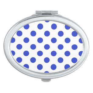 Royal blue polka dots vanity mirror