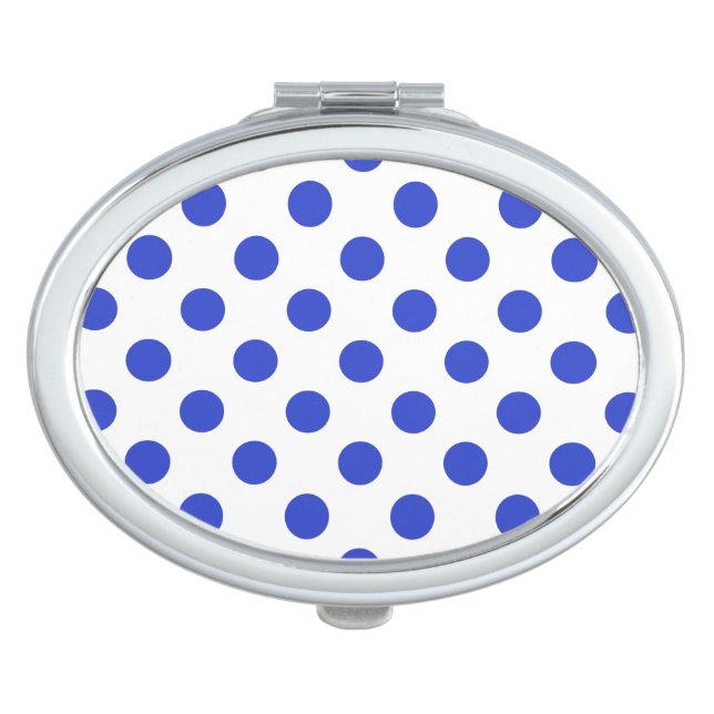 Royal blue polka dots vanity mirror (Front)