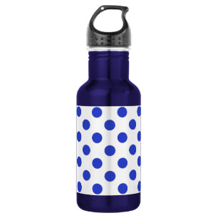 Royal blue polka dots water bottle