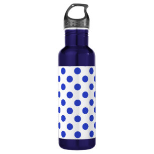 Royal blue polka dots water bottle
