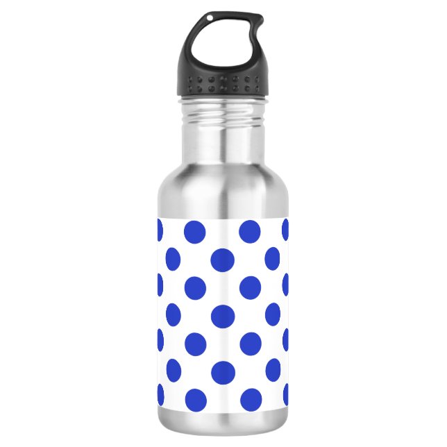 Royal blue polka dots water bottle (Front)