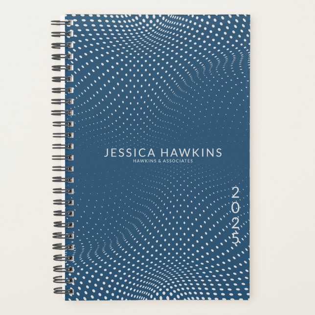 Royal Blue Pop Dots Year Weekly Planner (Front)