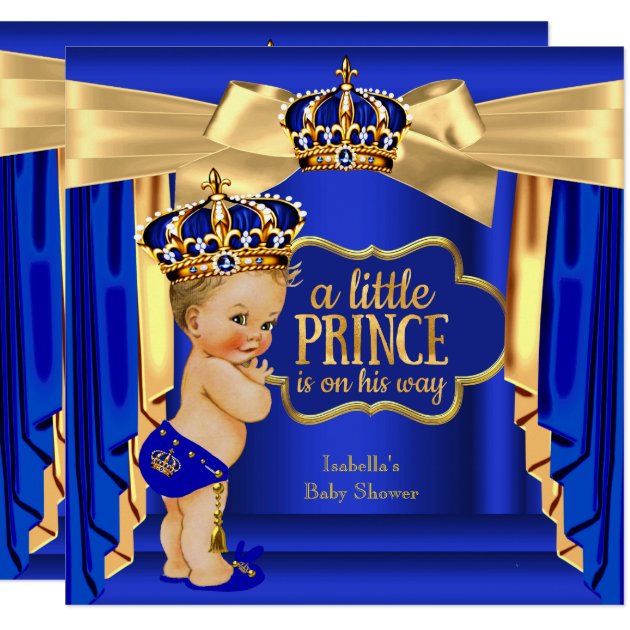 royal blue prince invitations