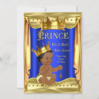 Royal Blue Prince Baby Shower Gold Ethnic