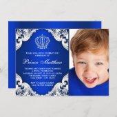 Royal Blue Prince Birthday Party Invitation (Front/Back)