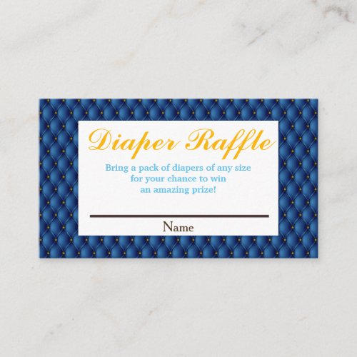 Royal Blue Prince  Crown Diaper Raffle Enclosure Card