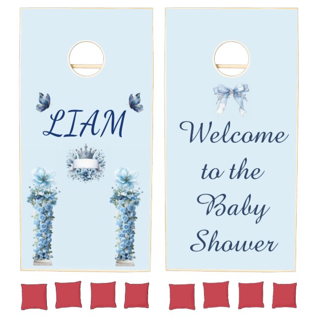 Royal Blue Prince Liam Baby Shower Cornhole Set (Set)