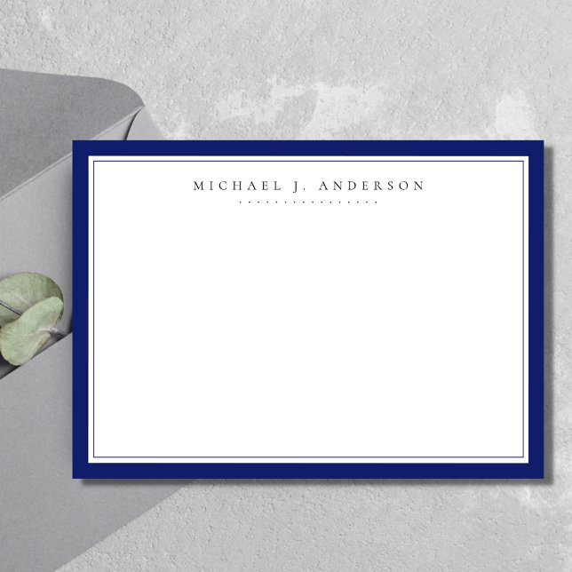 Royal Blue Professional Correspondence   Note Card (Creator Uploaded)