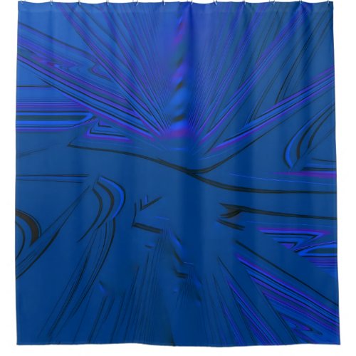 Royal Blue Purple Black Chic Shower Curtain