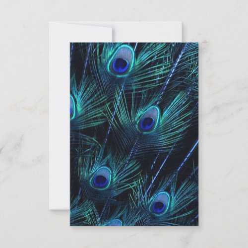 Royal Blue Purple Peacock Feathers Wedding Invitation