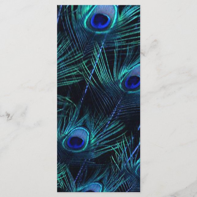 Royal Blue Purple Peacock Wedding Programs (Front)