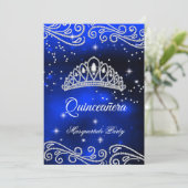 Royal Blue Quinceanera 15th Birthday Invitation (Standing Front)