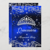 Royal Blue Quinceanera 15th Birthday Invitation (Front/Back)